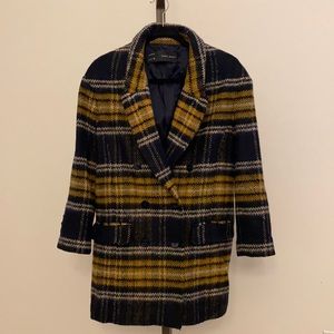 NWT Zara long plaid coat size M
